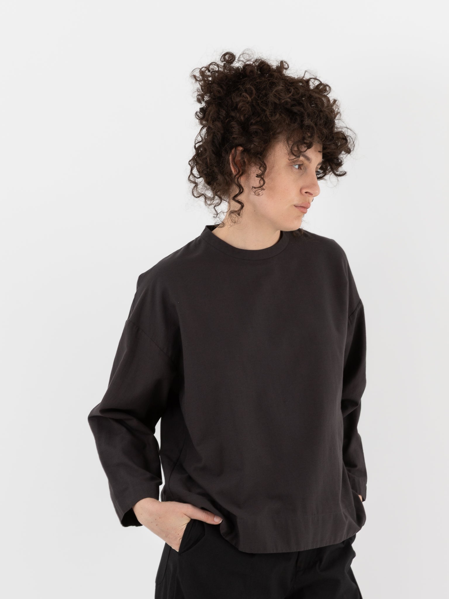 Arts & Science Bulky Slip - On Blouse in Vintage Black - ARTS & SCIENCE at Worthwhile - shop TOP