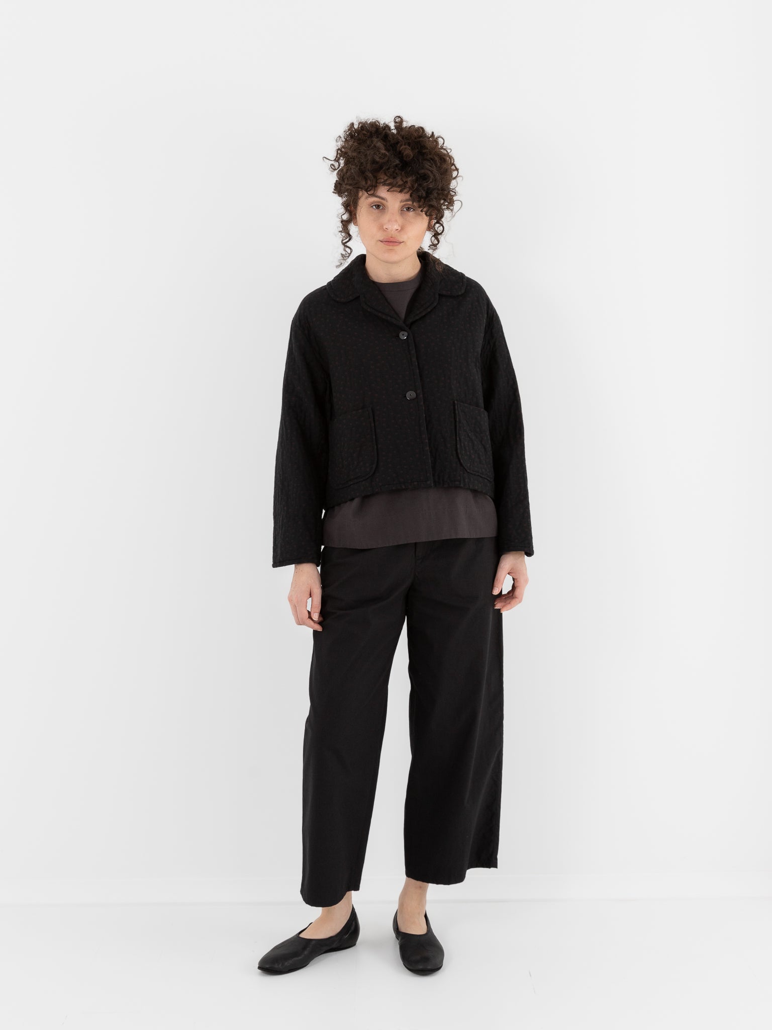 Arts & Science Big Collar Short Jacket in Black - ARTS & SCIENCE at Worthwhile - shop JACKET