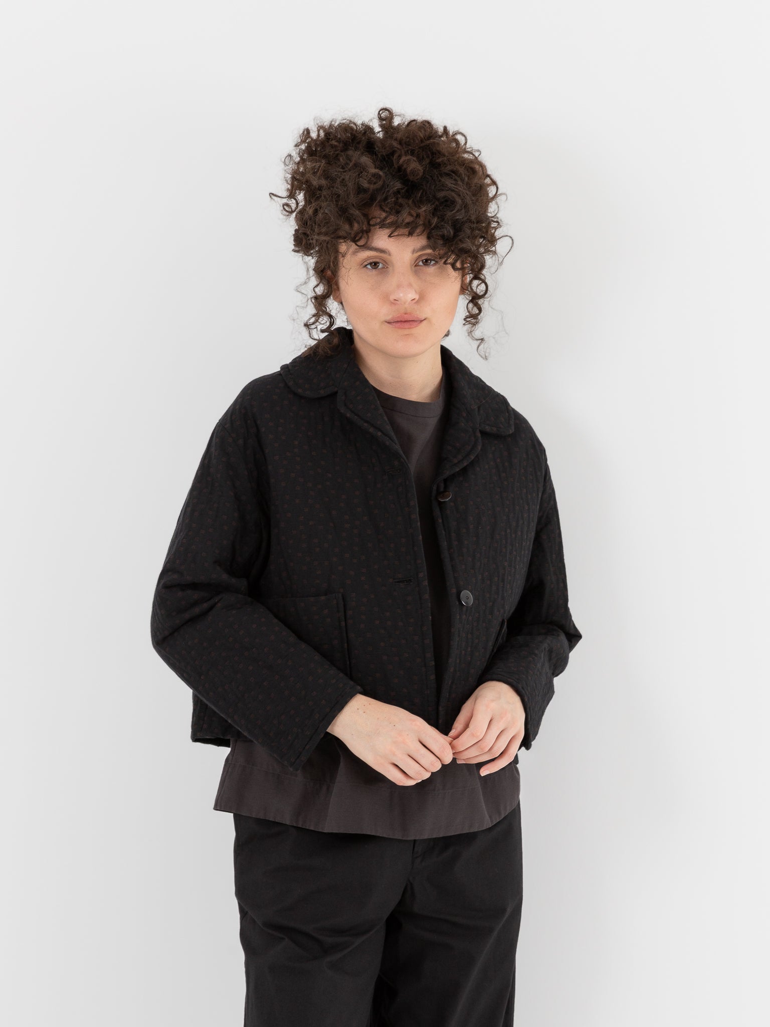 Arts & Science Big Collar Short Jacket in Black - ARTS & SCIENCE at Worthwhile - shop JACKET