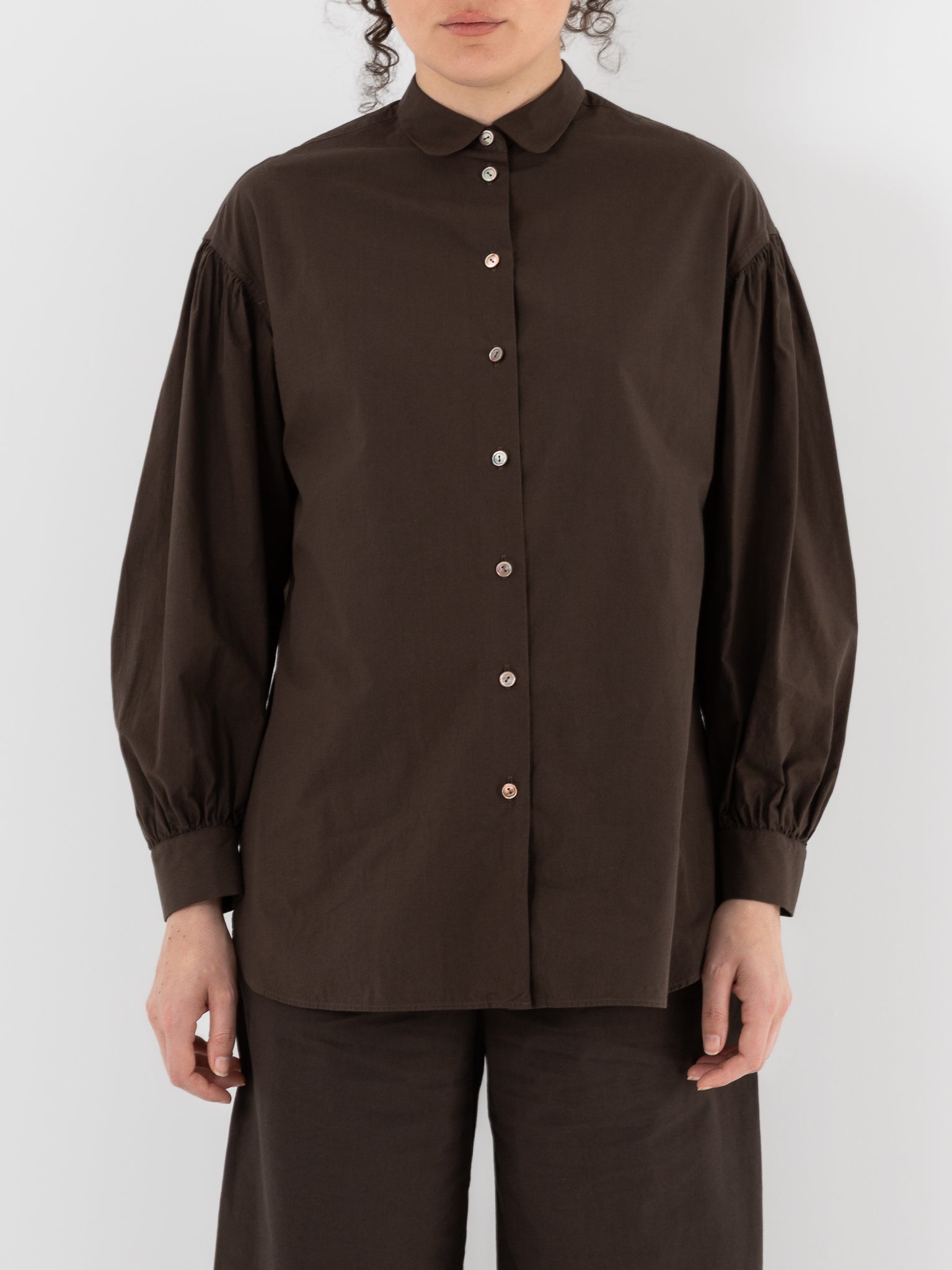 Arts & Science Bulky Gather Shirt in Brown - ARTS & SCIENCE at Worthwhile - shop Unclassified