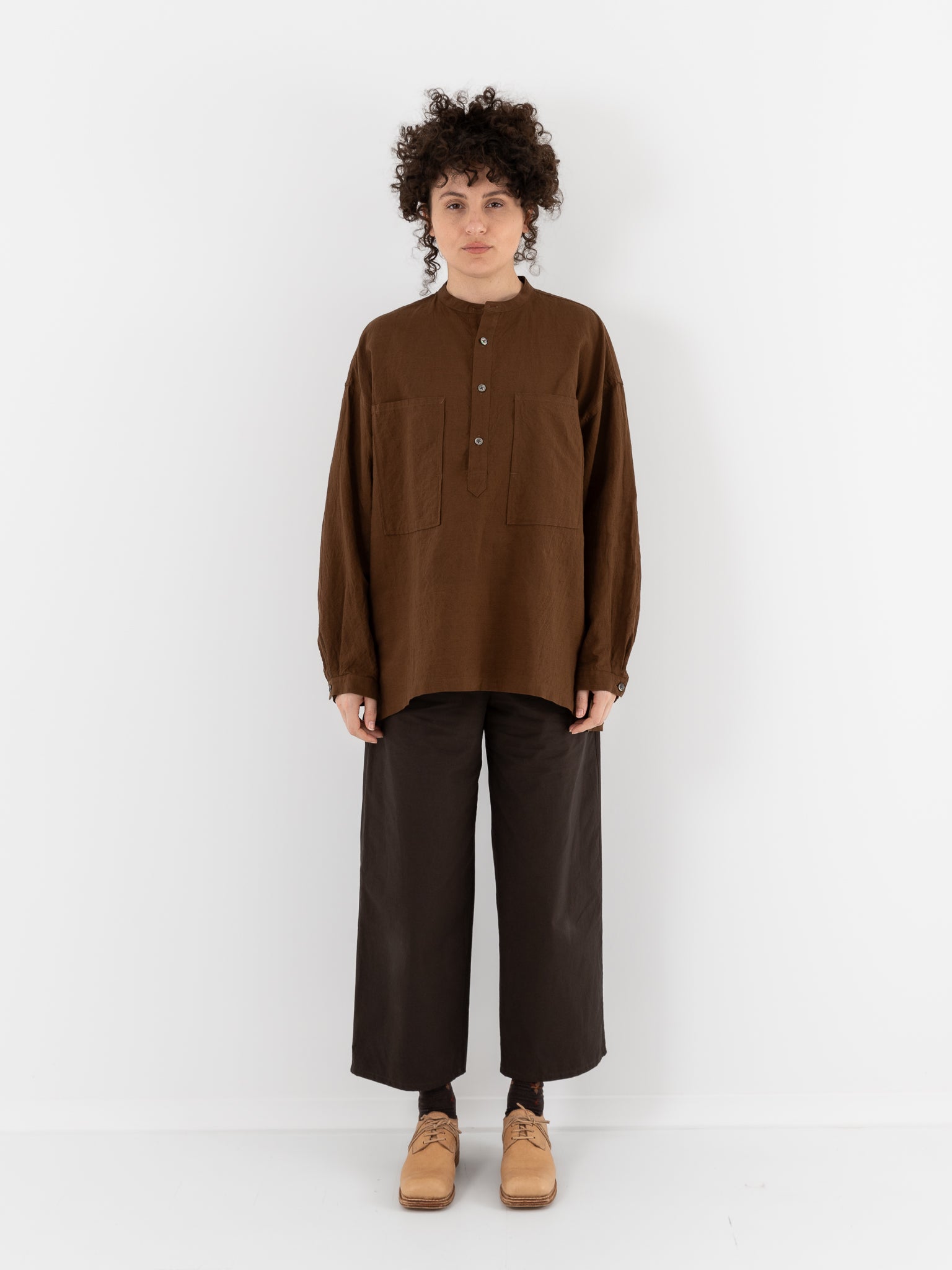 Arts & Science Lartigue Pullover Shirt in Light Brown - ARTS & SCIENCE at Worthwhile - shop TOP