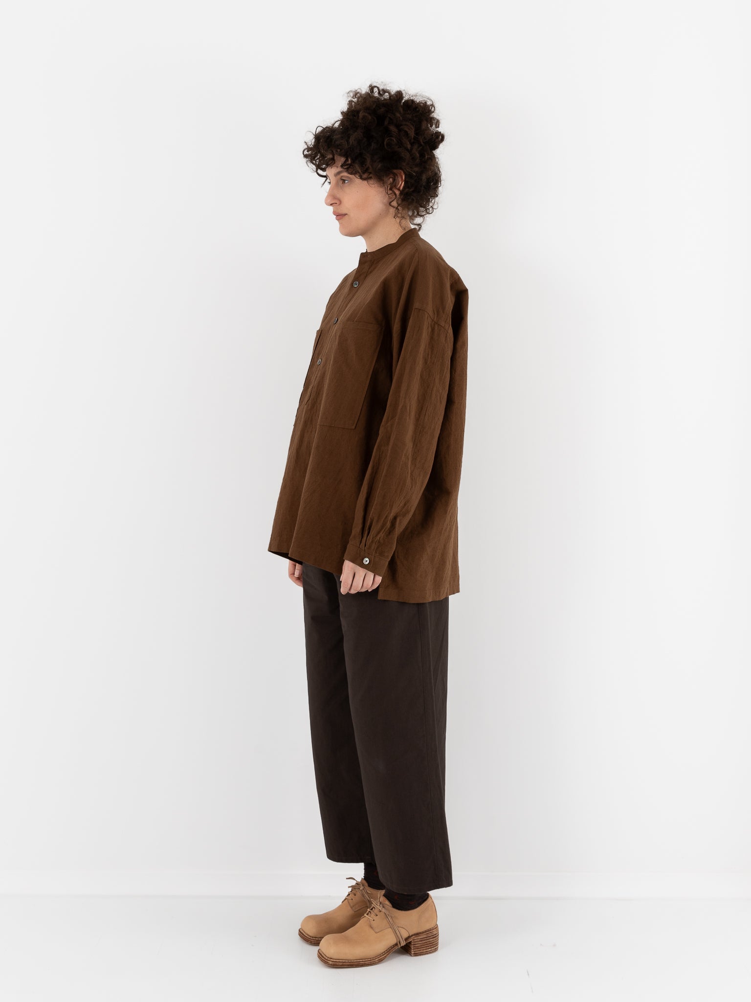 Arts & Science Lartigue Pullover Shirt in Light Brown - ARTS & SCIENCE at Worthwhile - shop TOP