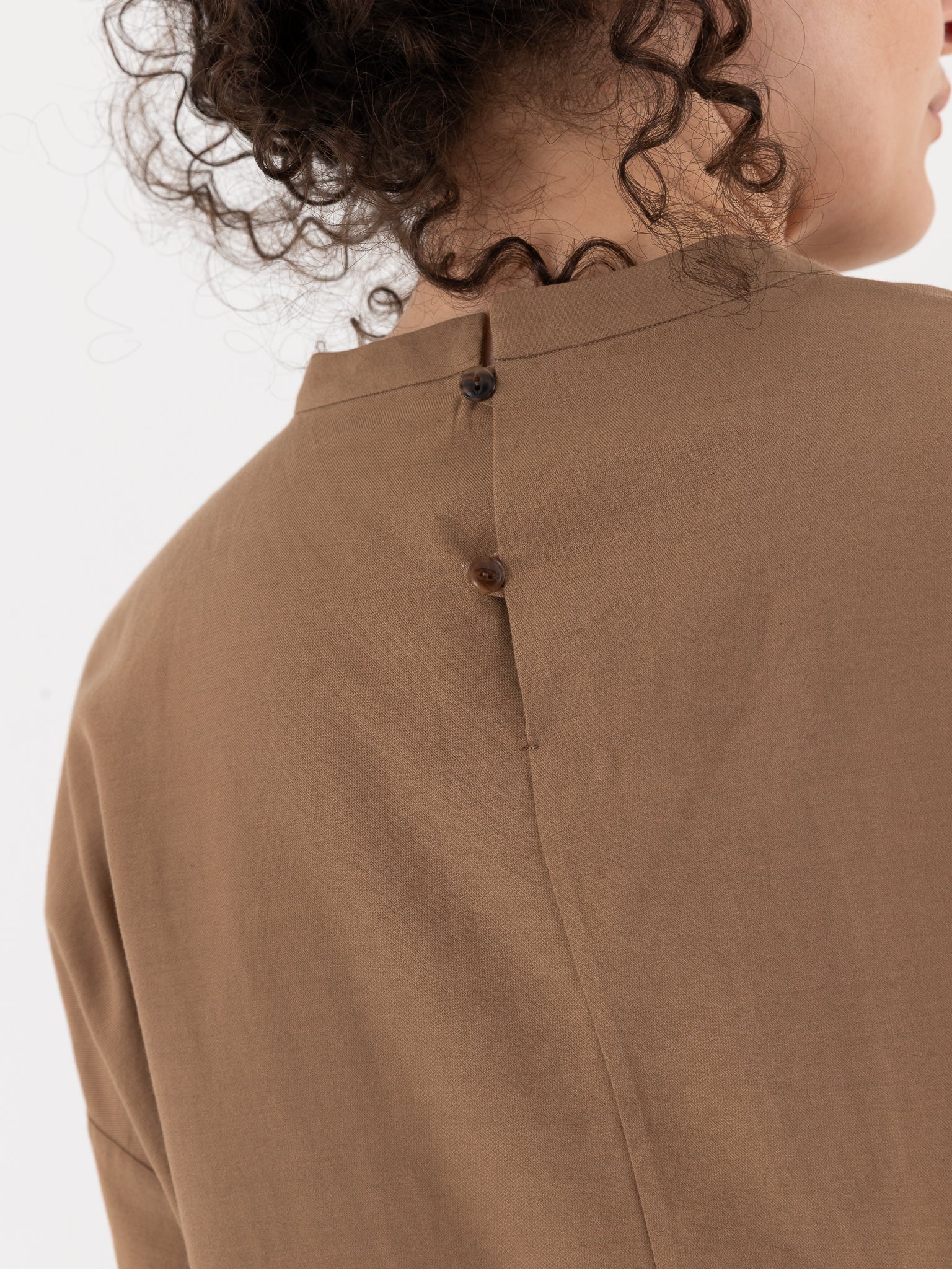Arts & Science Bulky Slip - On Blouse in Dark Mocha Beige - ARTS & SCIENCE at Worthwhile - shop TOP