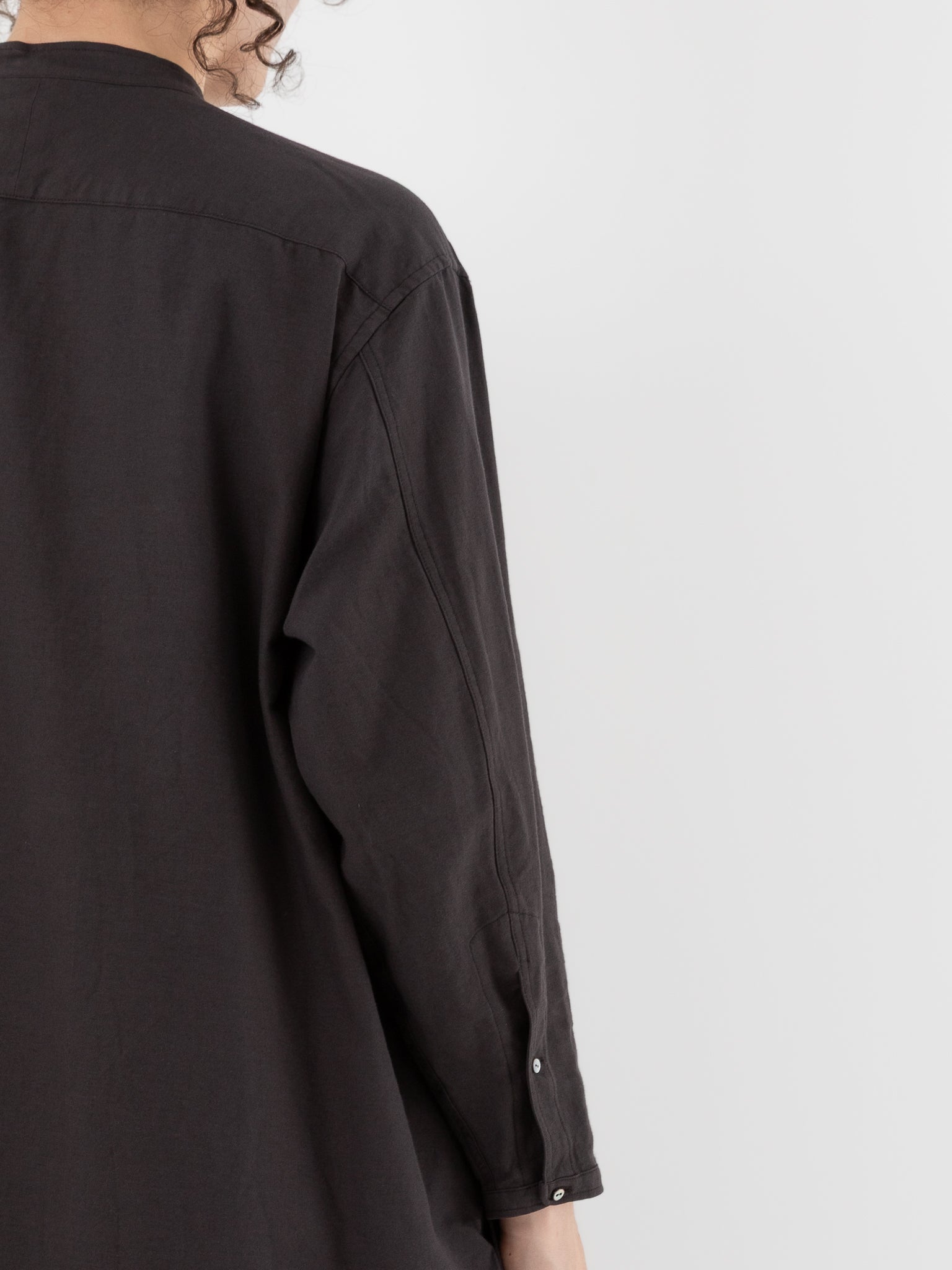 Arts & Science Front Open Night Shirt Long in Vintage Black - ARTS & SCIENCE at Worthwhile - shop TOP