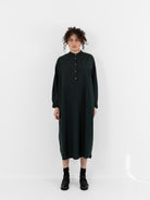 Arts & Science Stitched Yoke Shirt Dress in Dark Forest Green - ARTS & SCIENCE at Worthwhile - shop DRESS