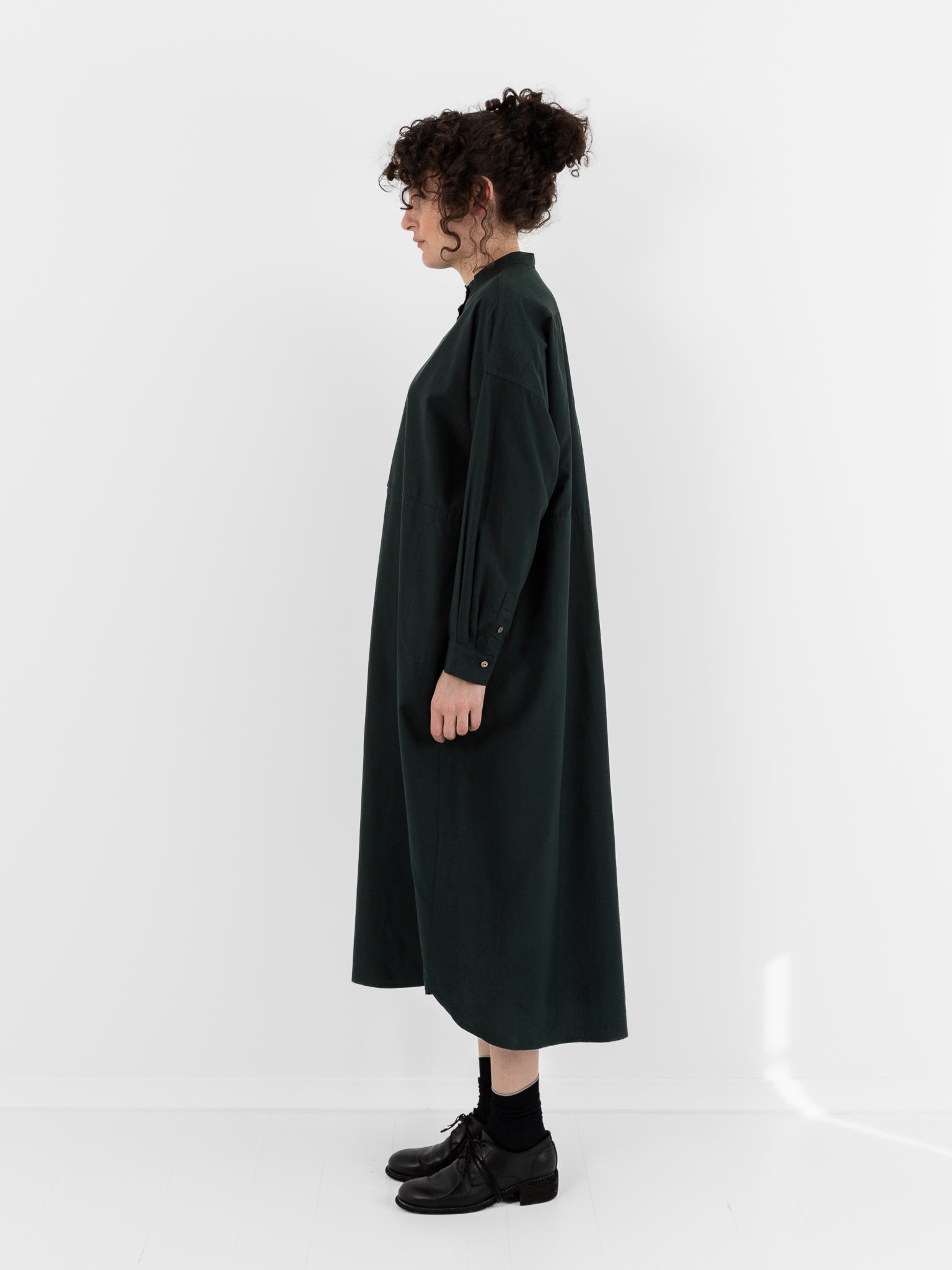 Arts & Science Stitched Yoke Shirt Dress in Dark Forest Green - ARTS & SCIENCE at Worthwhile - shop DRESS