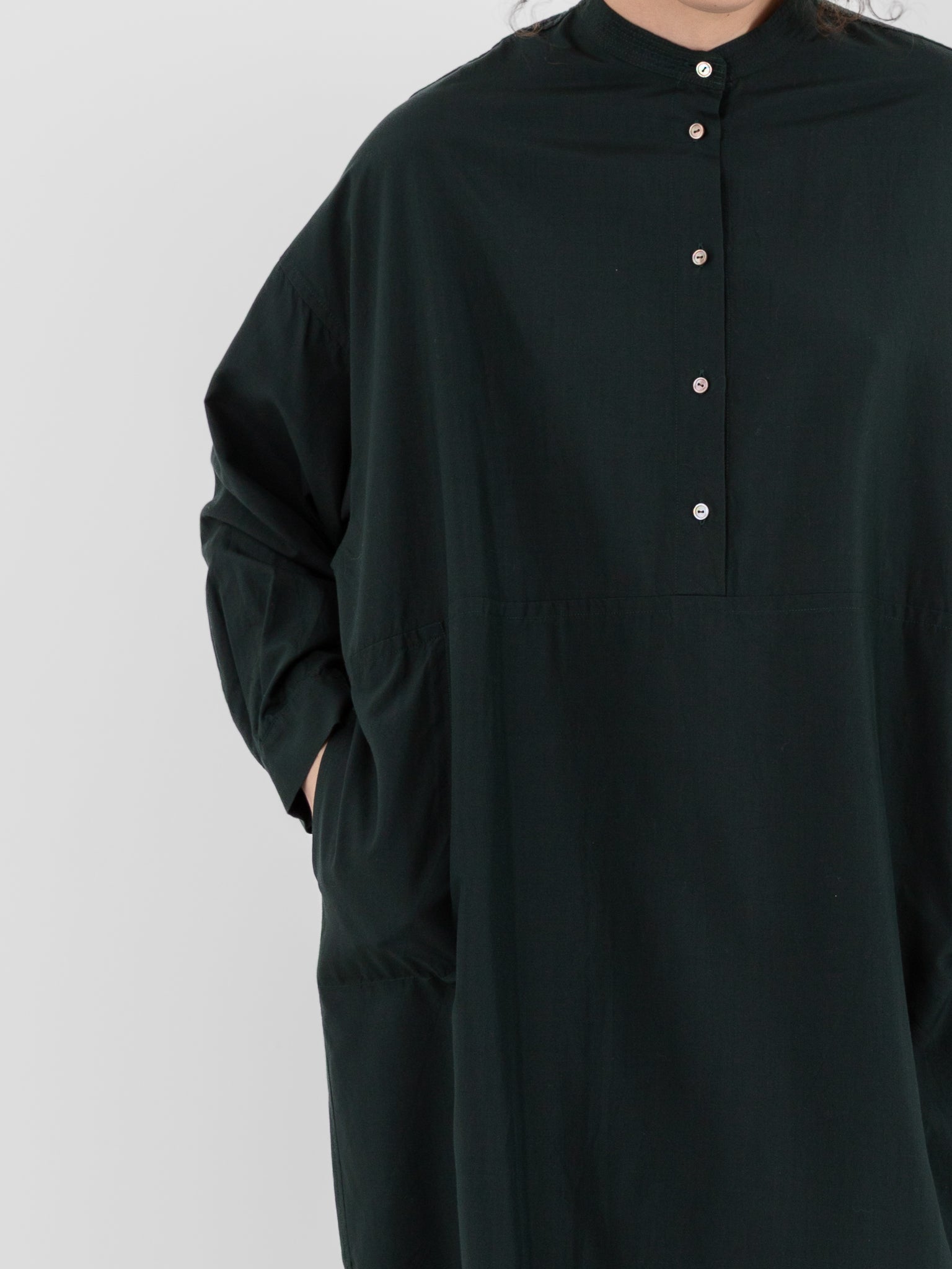 Arts & Science Stitched Yoke Shirt Dress in Dark Forest Green - ARTS & SCIENCE at Worthwhile - shop DRESS