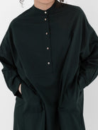 Arts & Science Stitched Yoke Shirt Dress in Dark Forest Green - ARTS & SCIENCE at Worthwhile - shop DRESS
