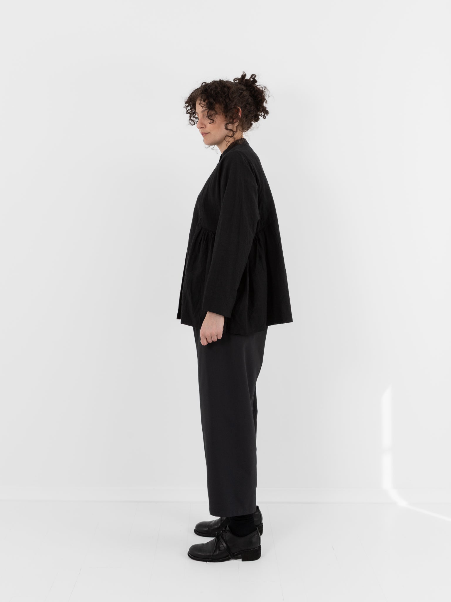 Arts & Science Side Gather Blouse in Black - ARTS & SCIENCE at Worthwhile - shop TOP