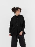 Arts & Science Side Gather Blouse in Black - ARTS & SCIENCE at Worthwhile - shop TOP