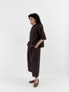 Arts & Science Back Tuck Easy Wide Pants in Brown - ARTS & SCIENCE at Worthwhile - shop PANT