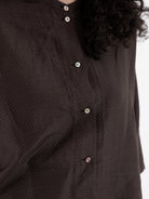 Arts & Science Stand Collar Boxy Shirt in Brown - ARTS & SCIENCE at Worthwhile - shop TOP