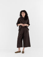 Arts & Science Back Tuck Easy Wide Pants in Brown - ARTS & SCIENCE at Worthwhile - shop PANT