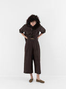 Arts & Science Back Tuck Easy Wide Pants in Brown - ARTS & SCIENCE at Worthwhile - shop PANT