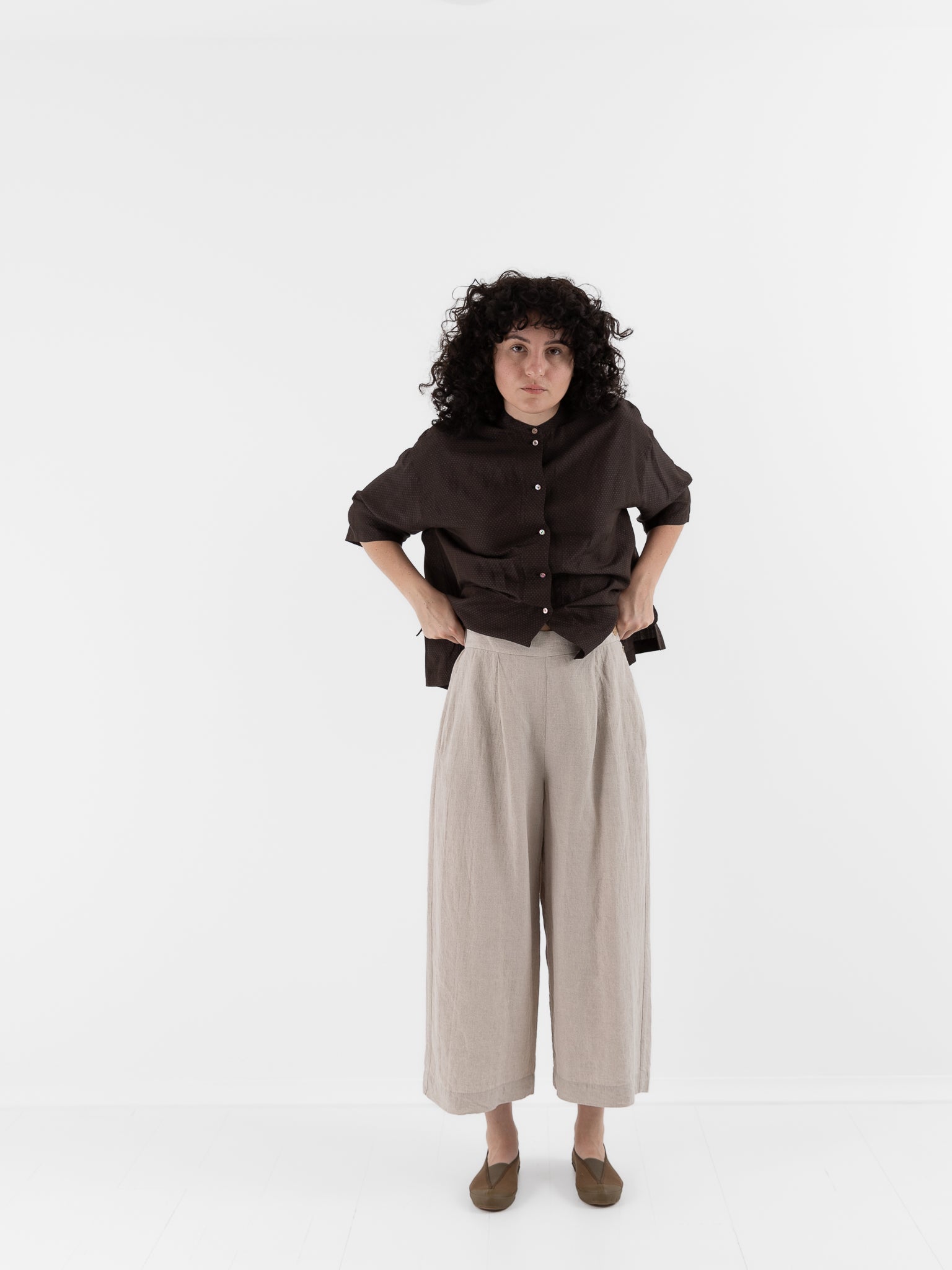 Arts & Science Back Tuck Easy Wide Pants in Natural at Worthwhile