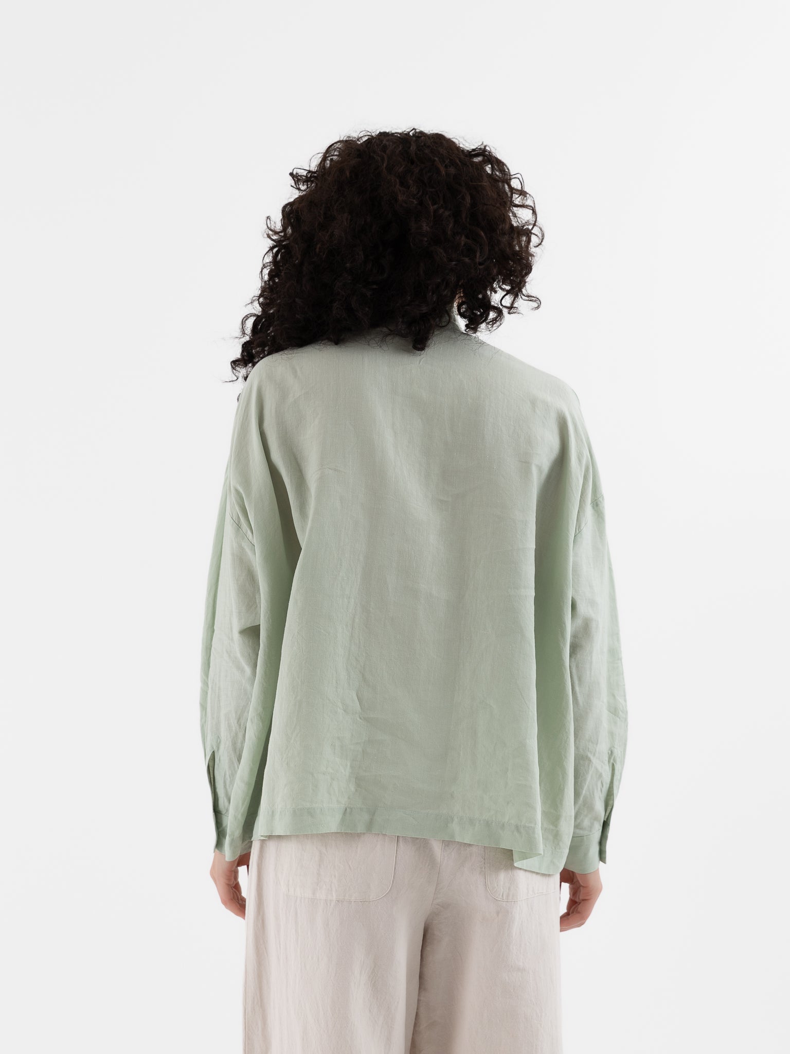 Arts & Science Granny Line Box Shirt in Light Sage Green - ARTS & SCIENCE at Worthwhile - shop TOP