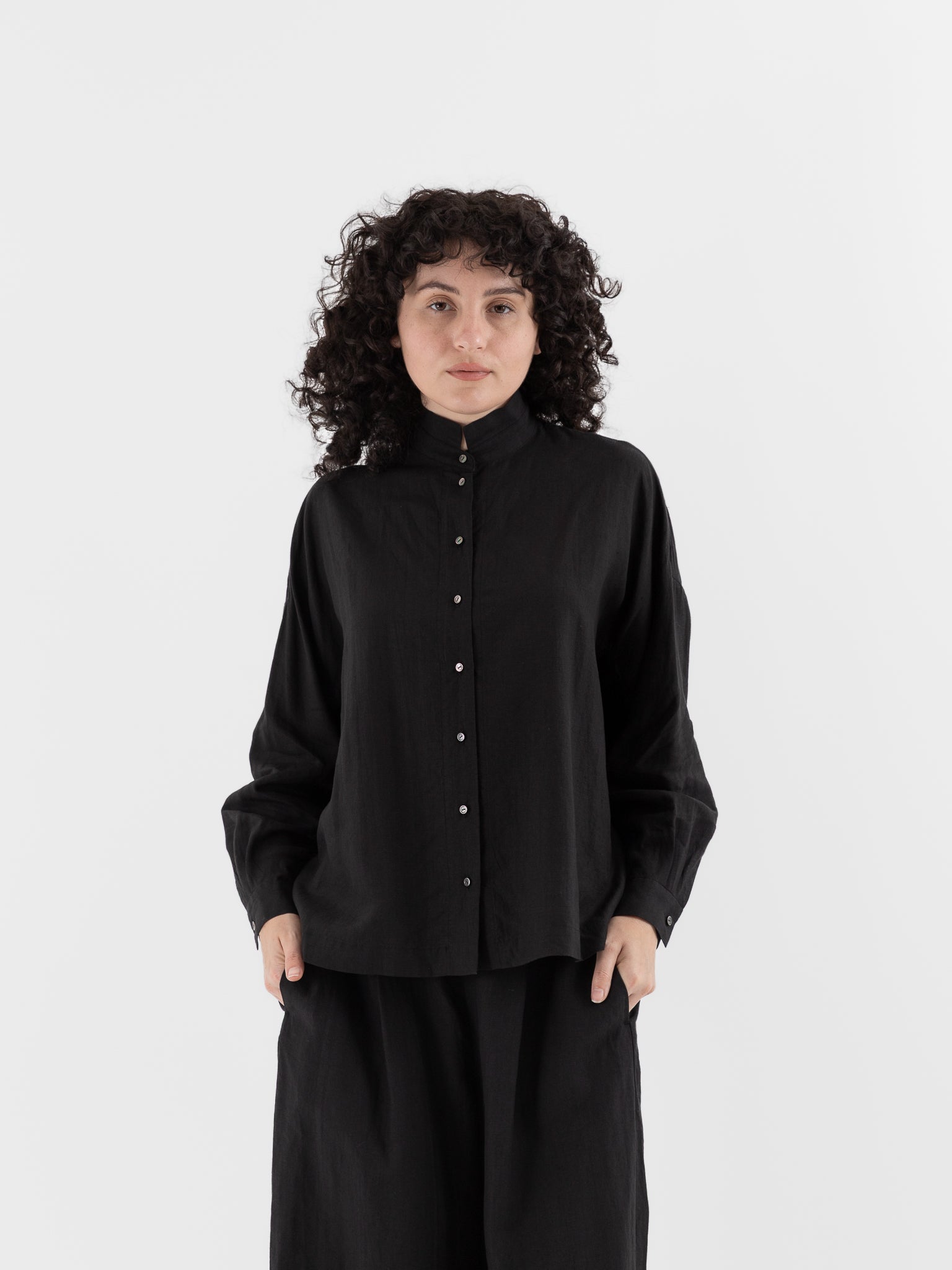 Arts & Science Granny Line Box Shirt in Black - ARTS & SCIENCE at Worthwhile - shop TOP