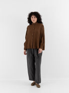 Arts & Science Granny Line Box Shirt in Light Brown - ARTS & SCIENCE at Worthwhile - shop TOP