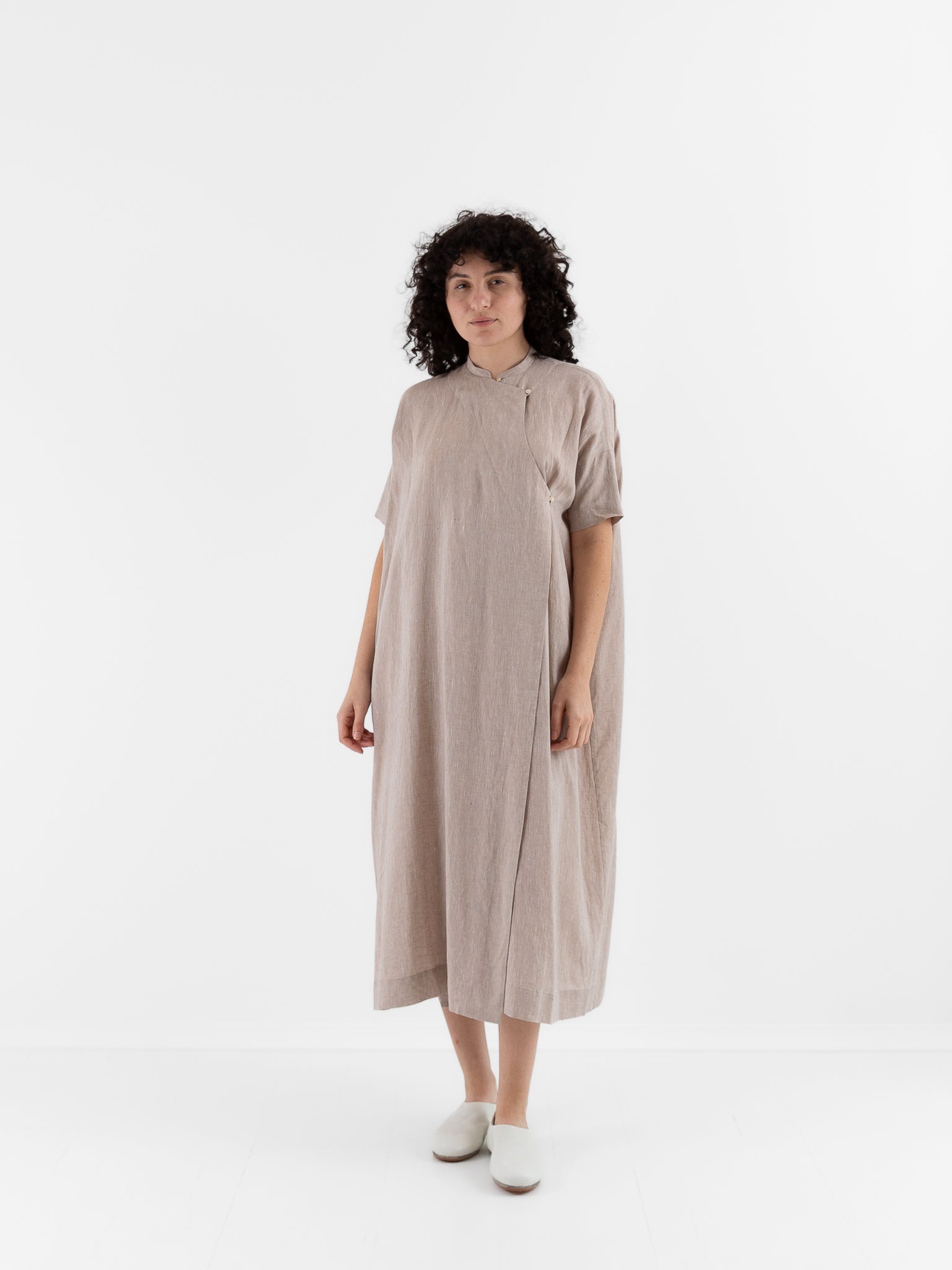 Arts & Science Ethnic Wrap Dress in Vintage Beige - ARTS & SCIENCE at Worthwhile - shop DRESS