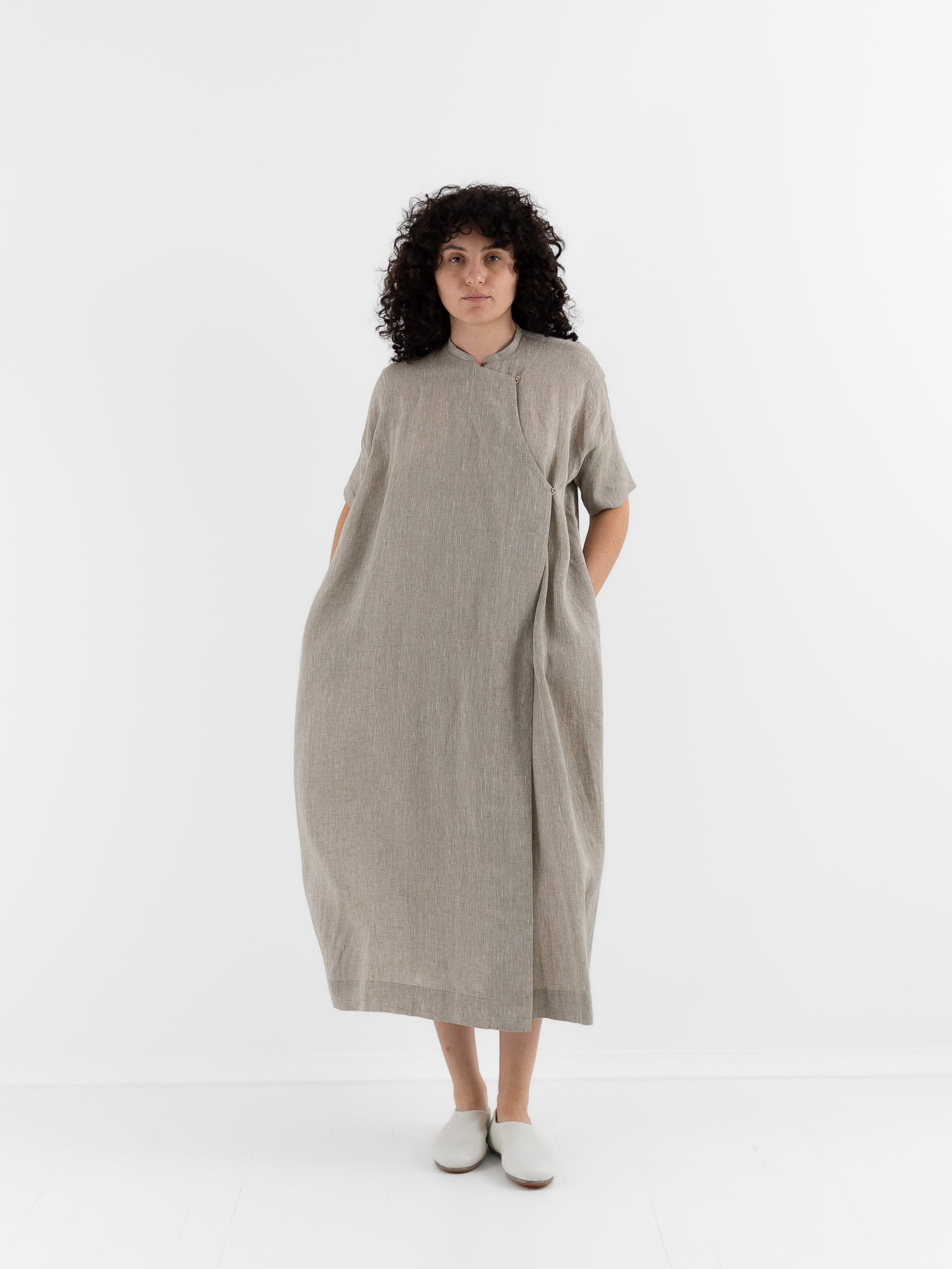Arts & Science Ethnic Wrap Dress in Vintage Light Green - ARTS & SCIENCE at Worthwhile - shop DRESS