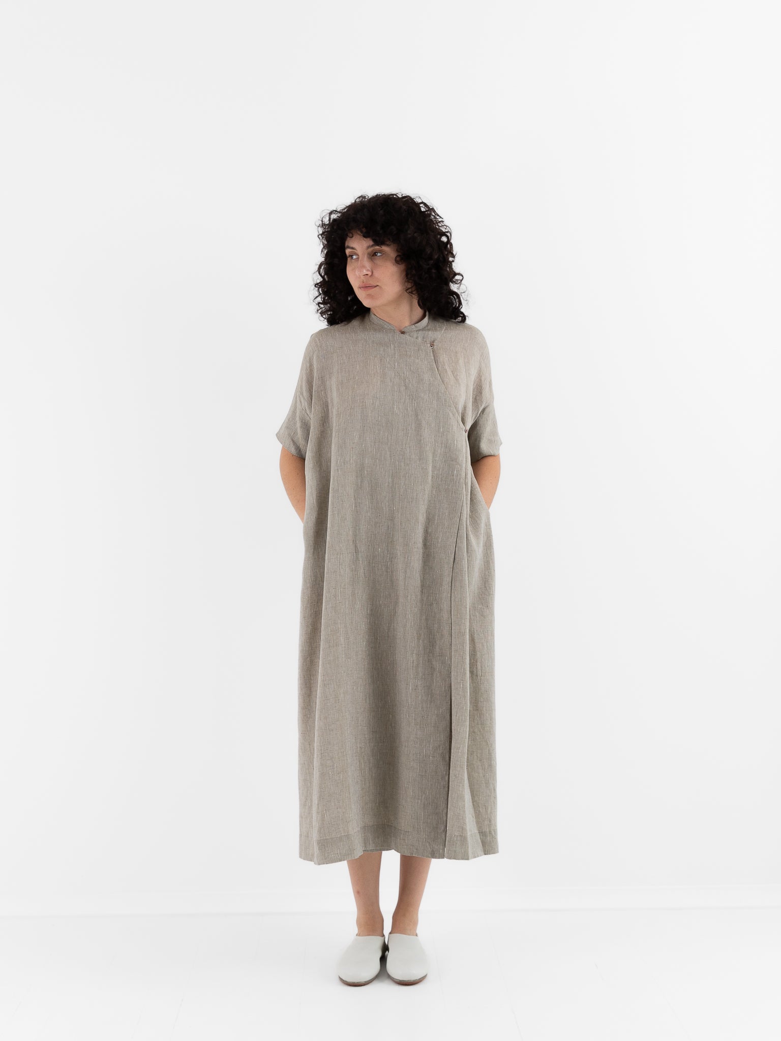 Arts & Science Ethnic Wrap Dress in Vintage Light Green - ARTS & SCIENCE at Worthwhile - shop DRESS