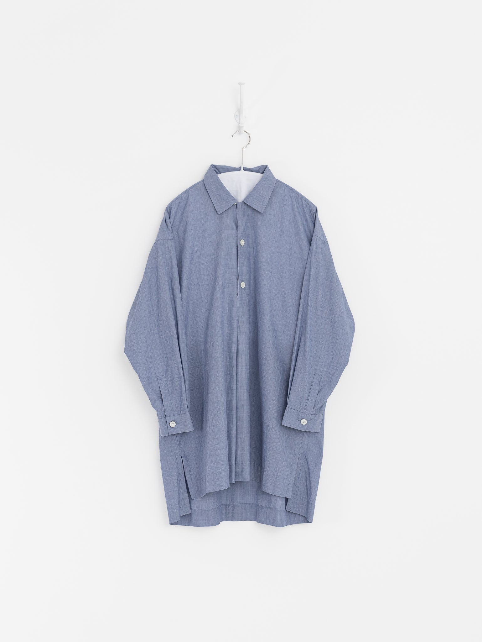 Arts & Science French Grandpa Long Shirt in Blue - ARTS & SCIENCE at Worthwhile - shop TOP