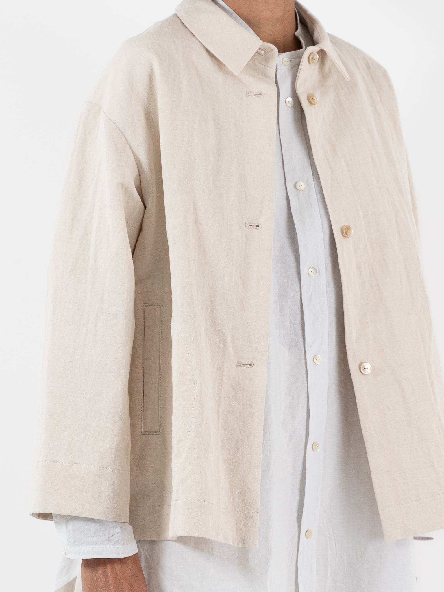 【23SS】ARTS&SCIENCE /over front NC jacket 23SS】ARTS&SCIENCE /over front NC jacket（Satin Blue
