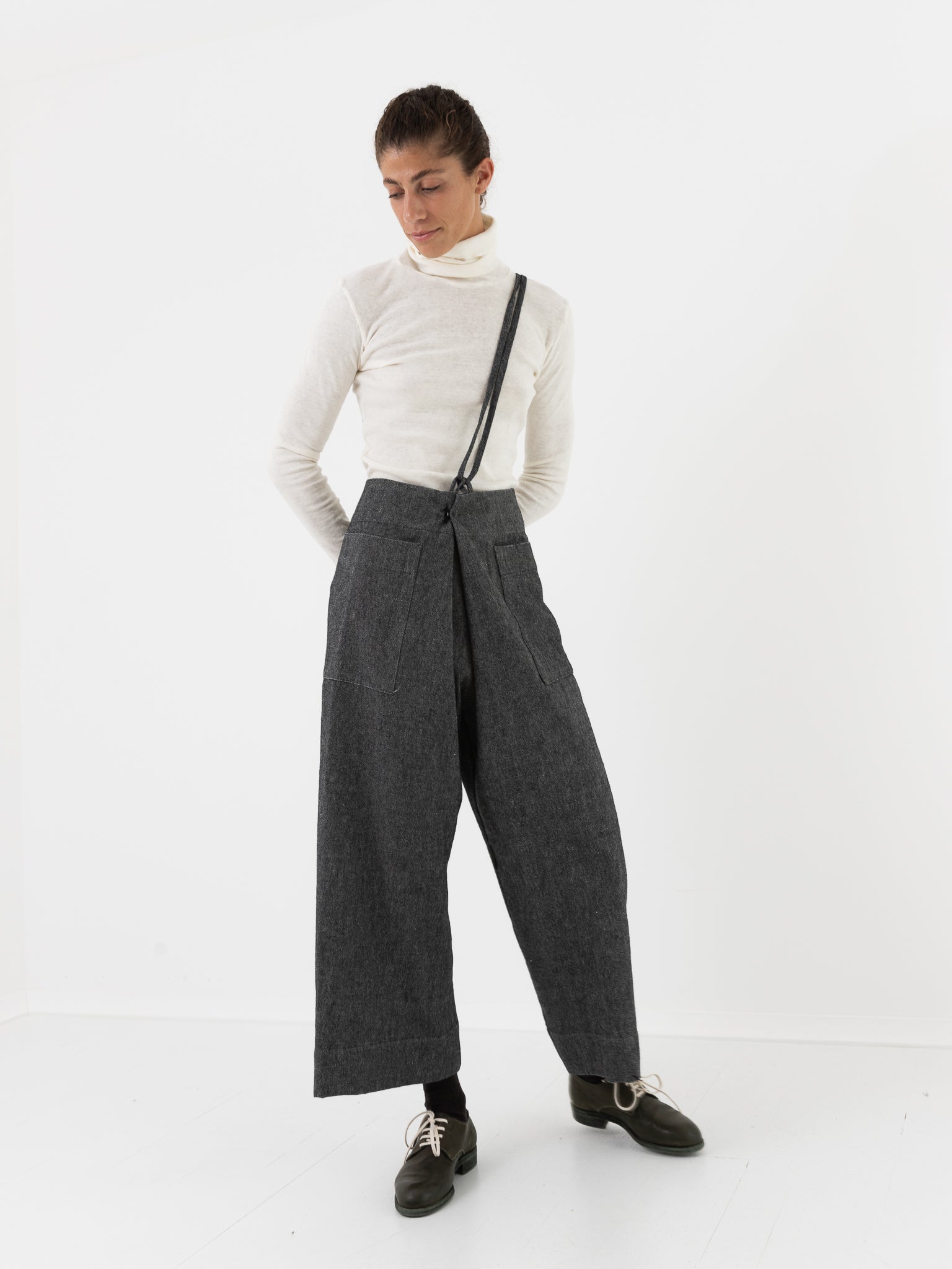 Atelier Suppan Apron Trousers 35 in Charcoal - ATELIER SUPPAN at Worthwhile - shop PANT