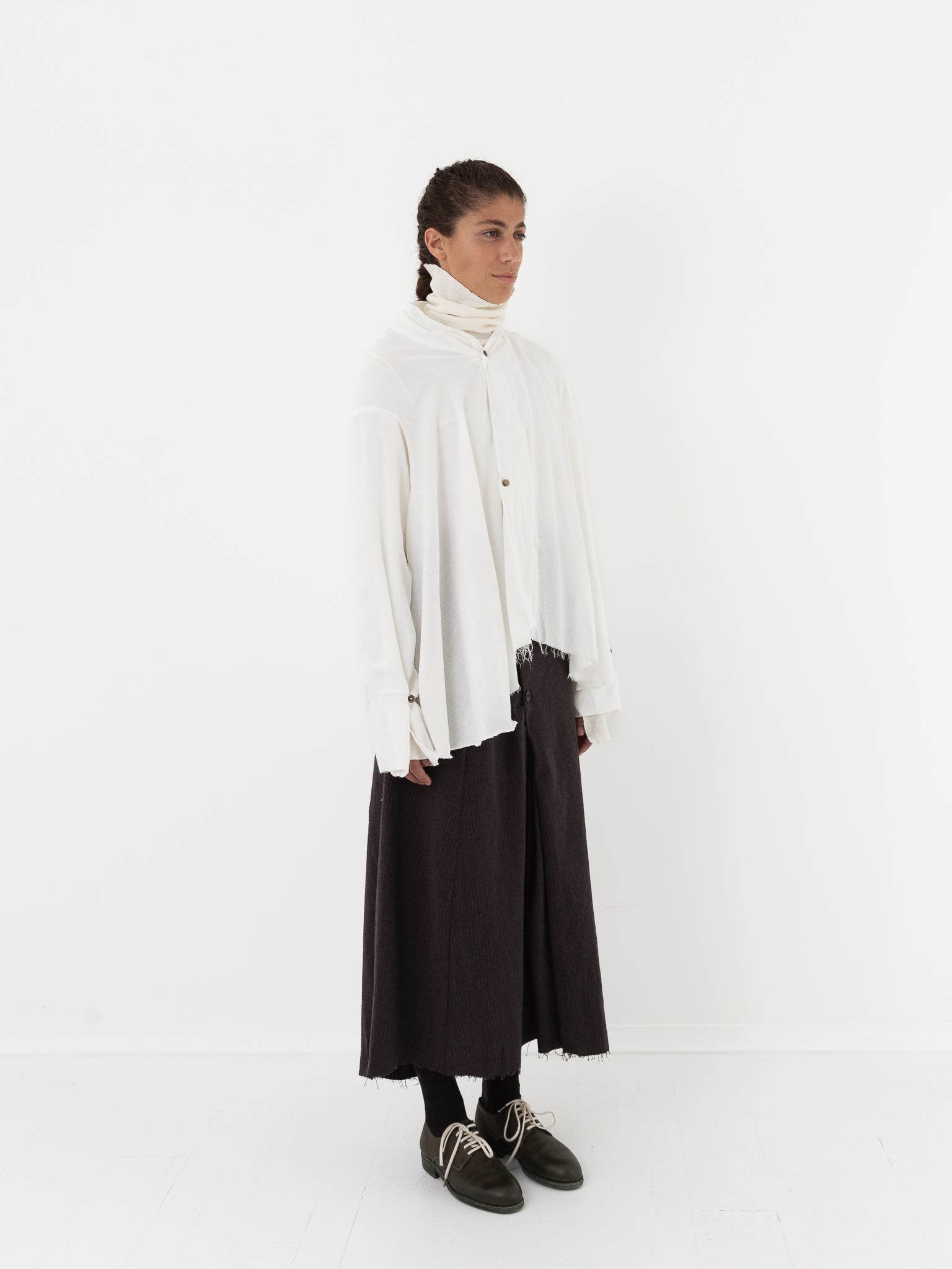 Atelier Suppan Sari Shirt 50 in White - ATELIER SUPPAN at Worthwhile - shop TOP