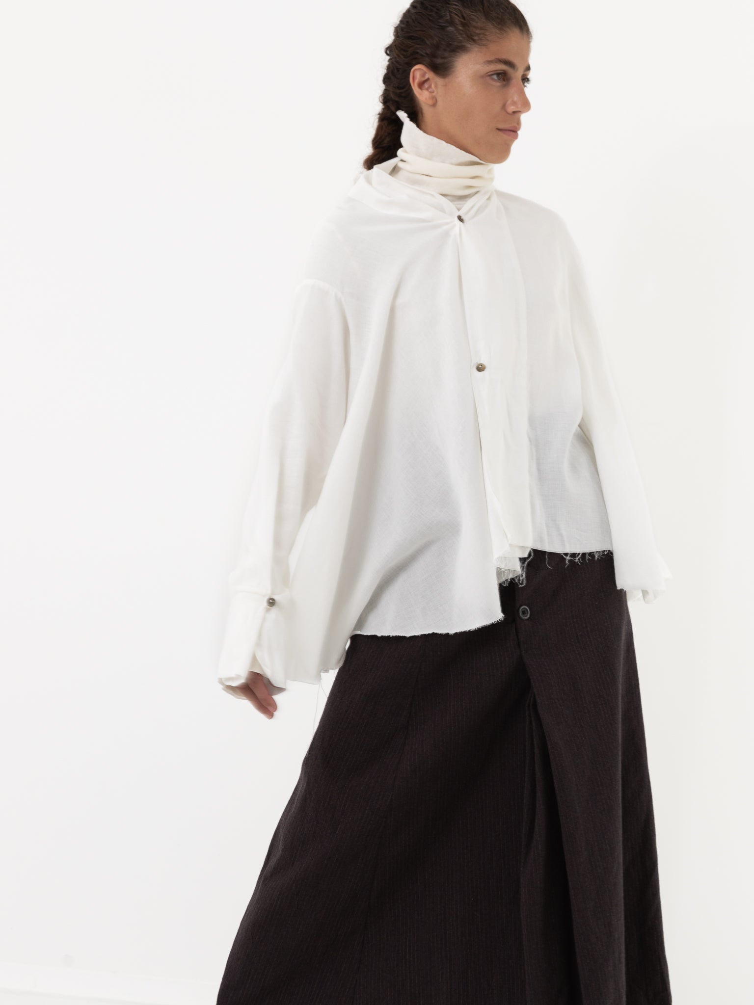 Atelier Suppan Sari Shirt 50 in White - ATELIER SUPPAN at Worthwhile - shop TOP
