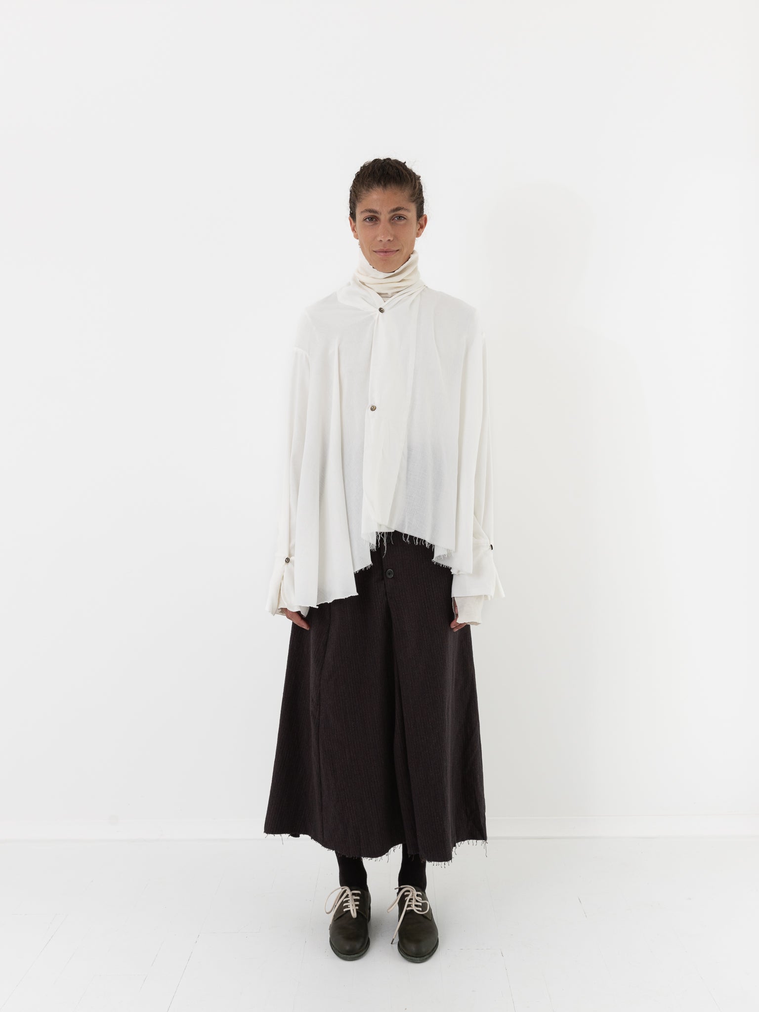 Atelier Suppan Sari Shirt 50 in White - ATELIER SUPPAN at Worthwhile - shop TOP