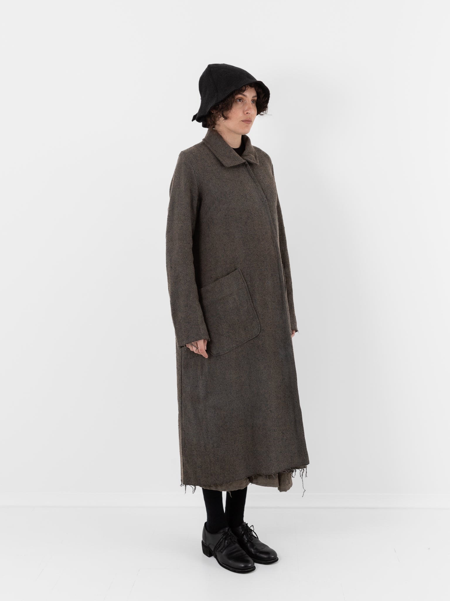 Atelier Suppan Long Coat 27 in Hand Dye/Green - ATELIER SUPPAN at Worthwhile - shop COAT