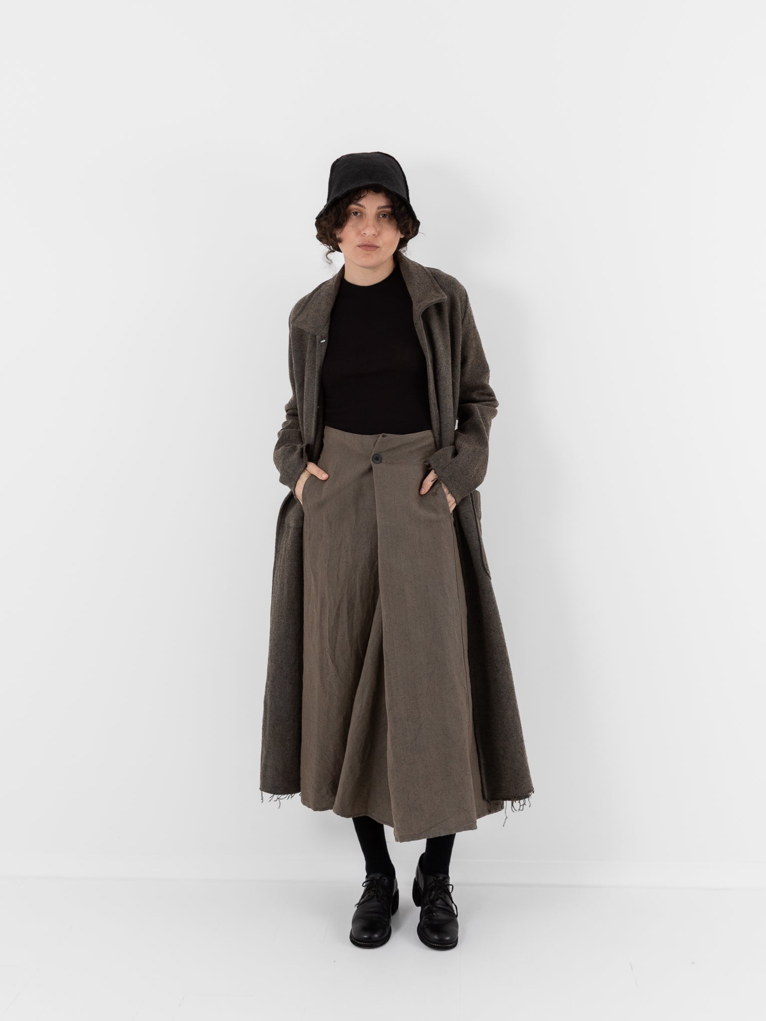Atelier Suppan Long Coat 27 in Hand Dye/Green - ATELIER SUPPAN at Worthwhile - shop COAT