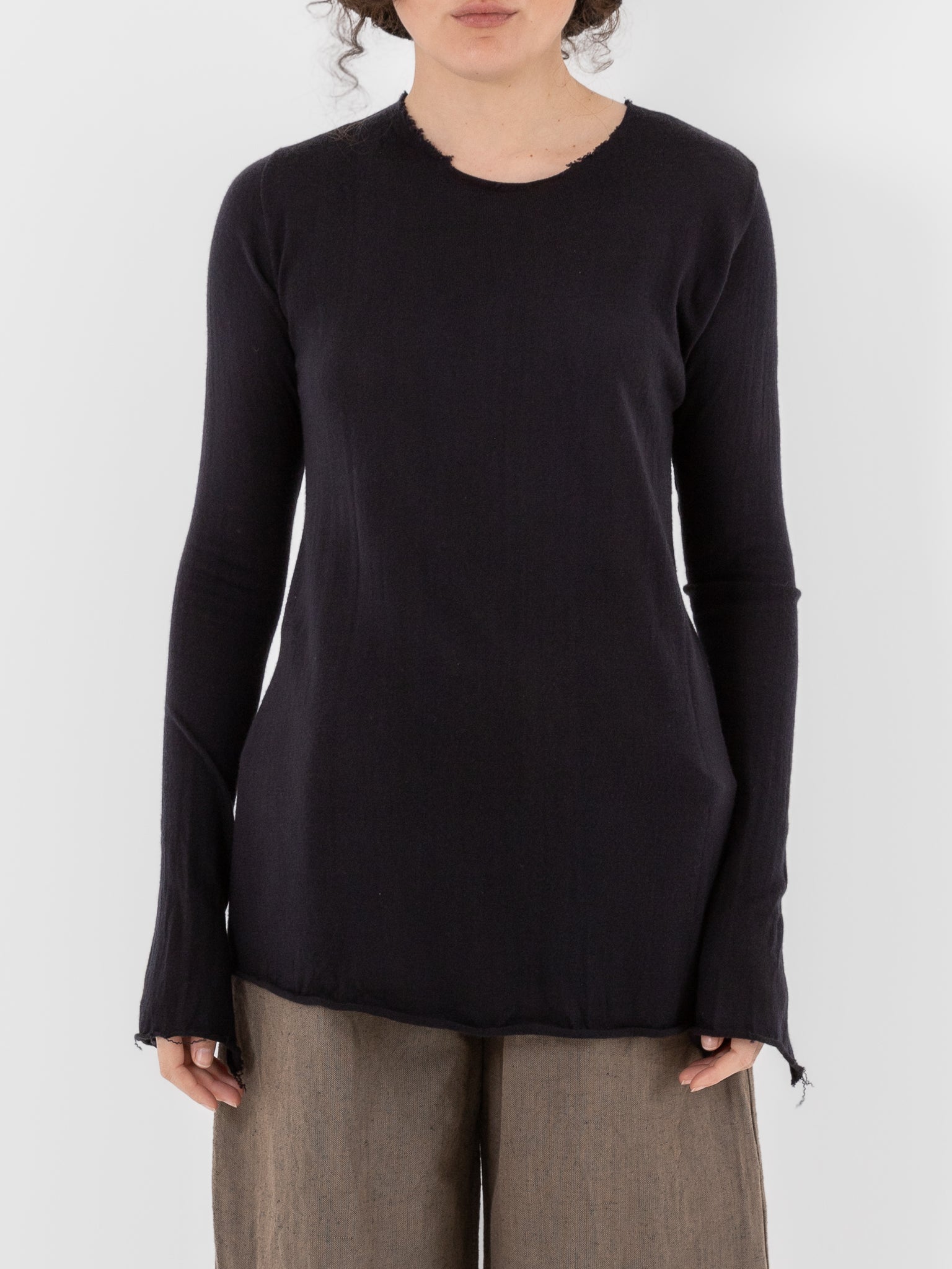 Atelier Suppan Wool Tee 57 in Hand Dye/Dark - ATELIER SUPPAN at Worthwhile - shop TOP