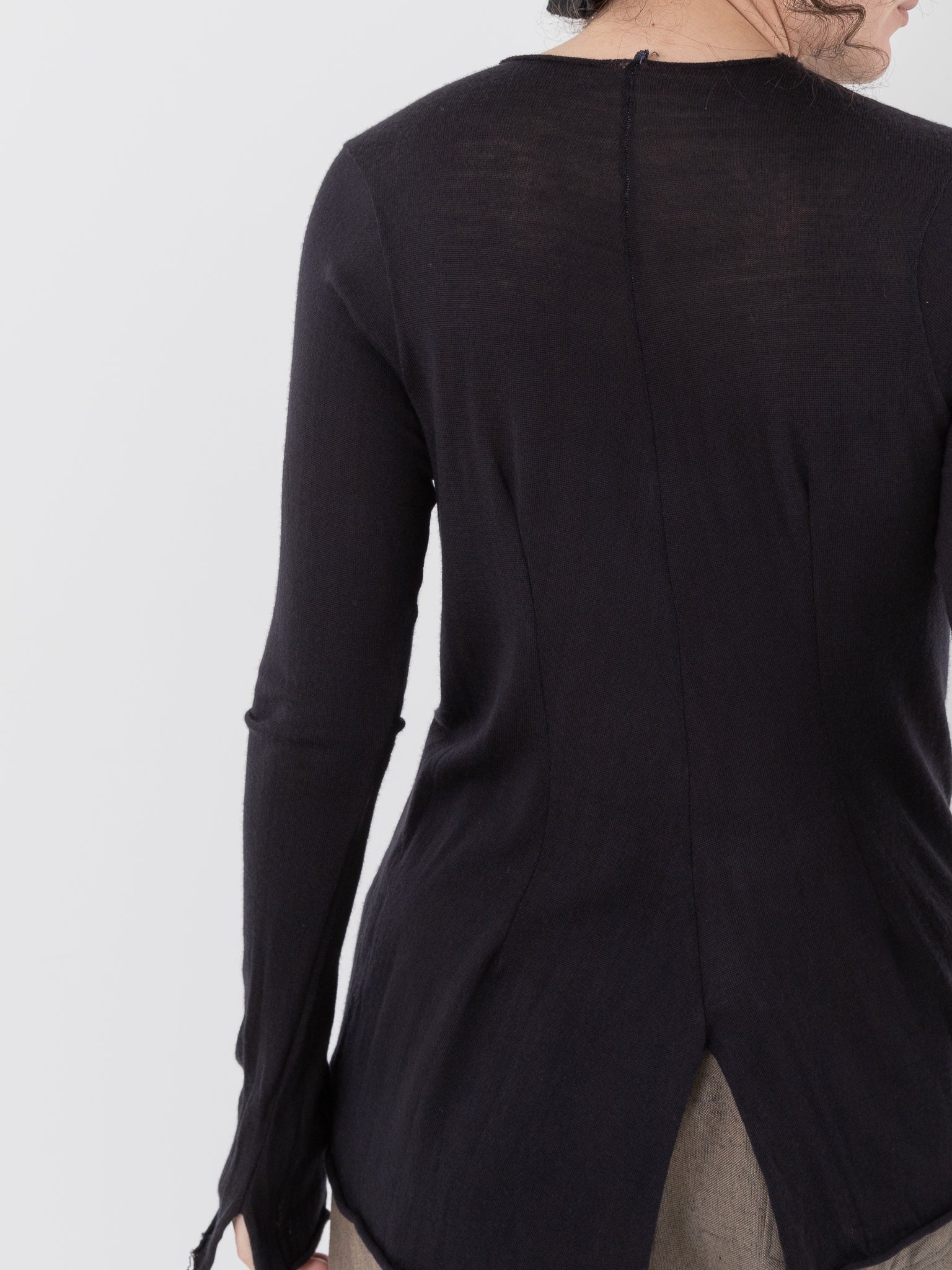 Atelier Suppan Wool Tee 57 in Hand Dye/Dark - ATELIER SUPPAN at Worthwhile - shop TOP