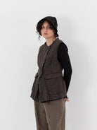 Atelier Suppan Handwoven Sleeveless Jacket 34 in Hand Dye Stripe - ATELIER SUPPAN at Worthwhile - shop JACKET