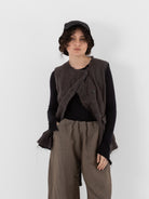 Atelier Suppan Handwoven Sleeveless Jacket 34 in Hand Dye Stripe - ATELIER SUPPAN at Worthwhile - shop JACKET