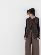 Atelier Suppan Handwoven Sleeveless Jacket 34 in Hand Dye Stripe - ATELIER SUPPAN at Worthwhile - shop JACKET