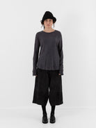 Atelier Suppan Linen Tee in 59 in Hand Dye Grey - ATELIER SUPPAN at Worthwhile - shop TOP