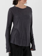 Atelier Suppan Linen Tee in 59 in Hand Dye Grey - ATELIER SUPPAN at Worthwhile - shop TOP