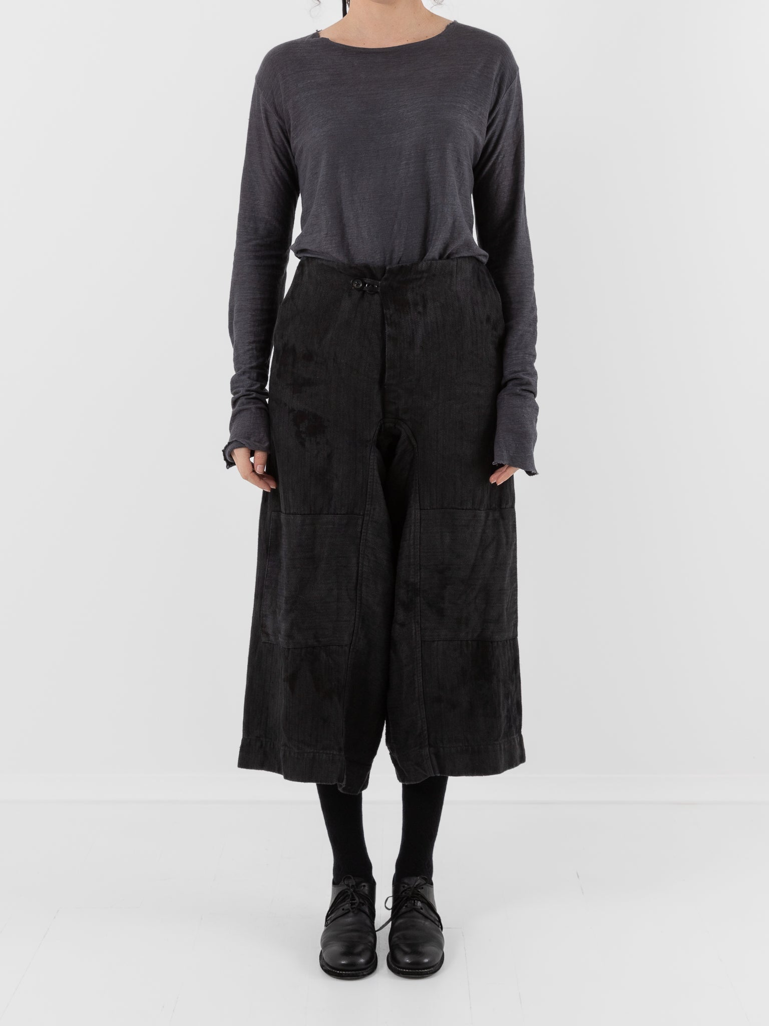 Atelier Suppan Heavy Hemp Trousers 44 in Hand Dye/Dark - ATELIER SUPPAN at Worthwhile - shop PANT
