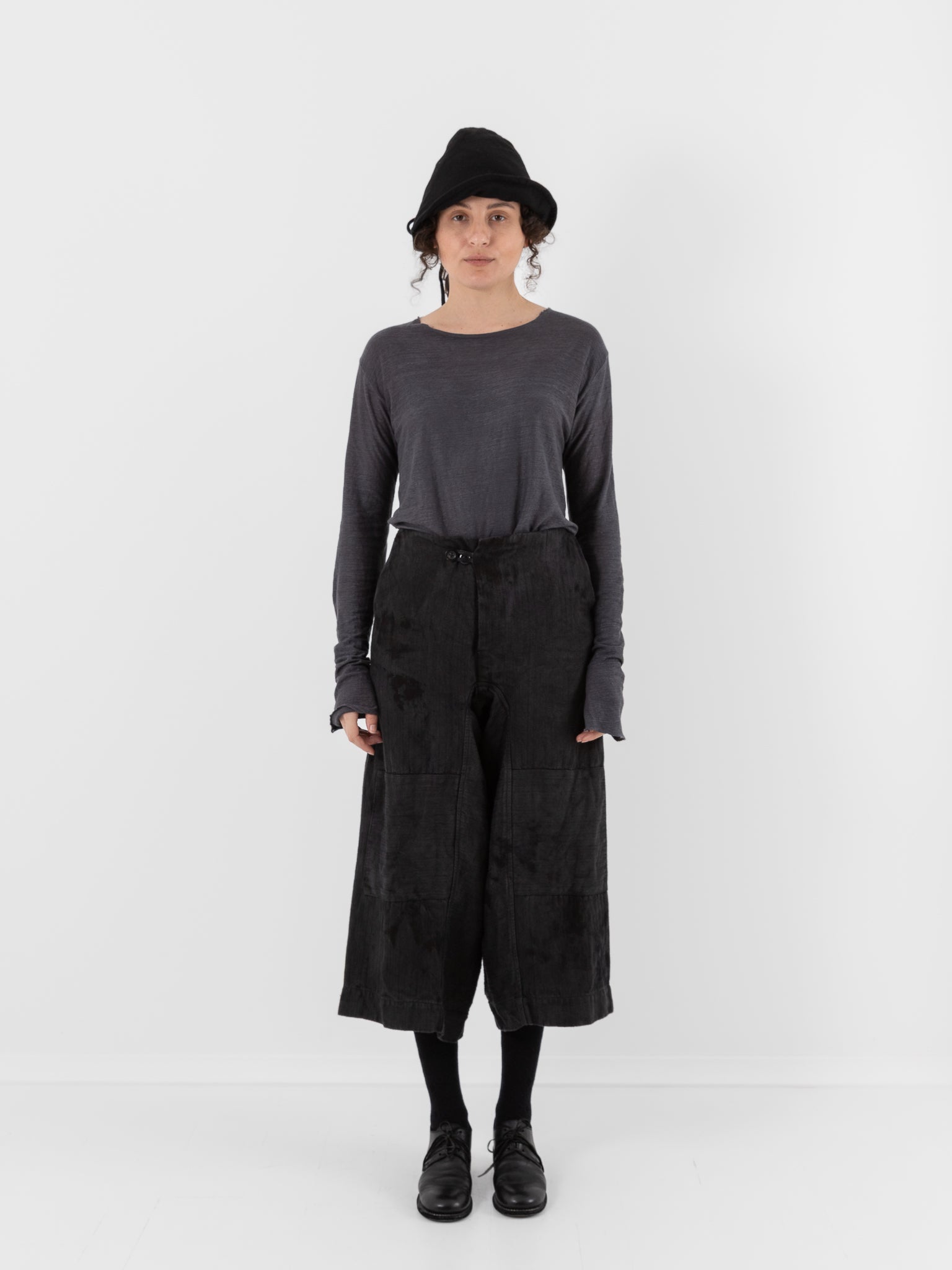 Atelier Suppan Heavy Hemp Trousers 44 in Hand Dye/Dark - ATELIER SUPPAN at Worthwhile - shop PANT