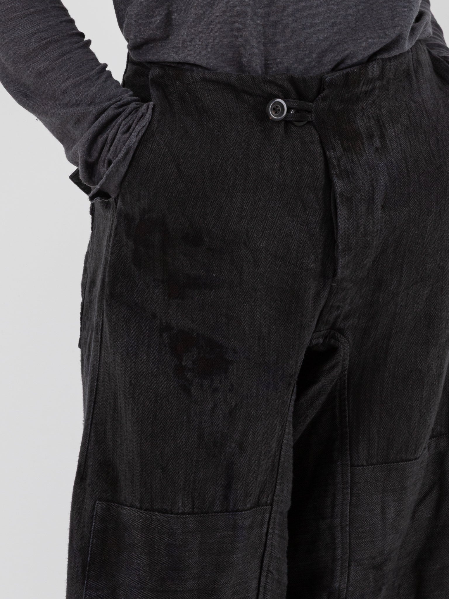 Atelier Suppan Heavy Hemp Trousers 44 in Hand Dye/Dark - ATELIER SUPPAN at Worthwhile - shop PANT