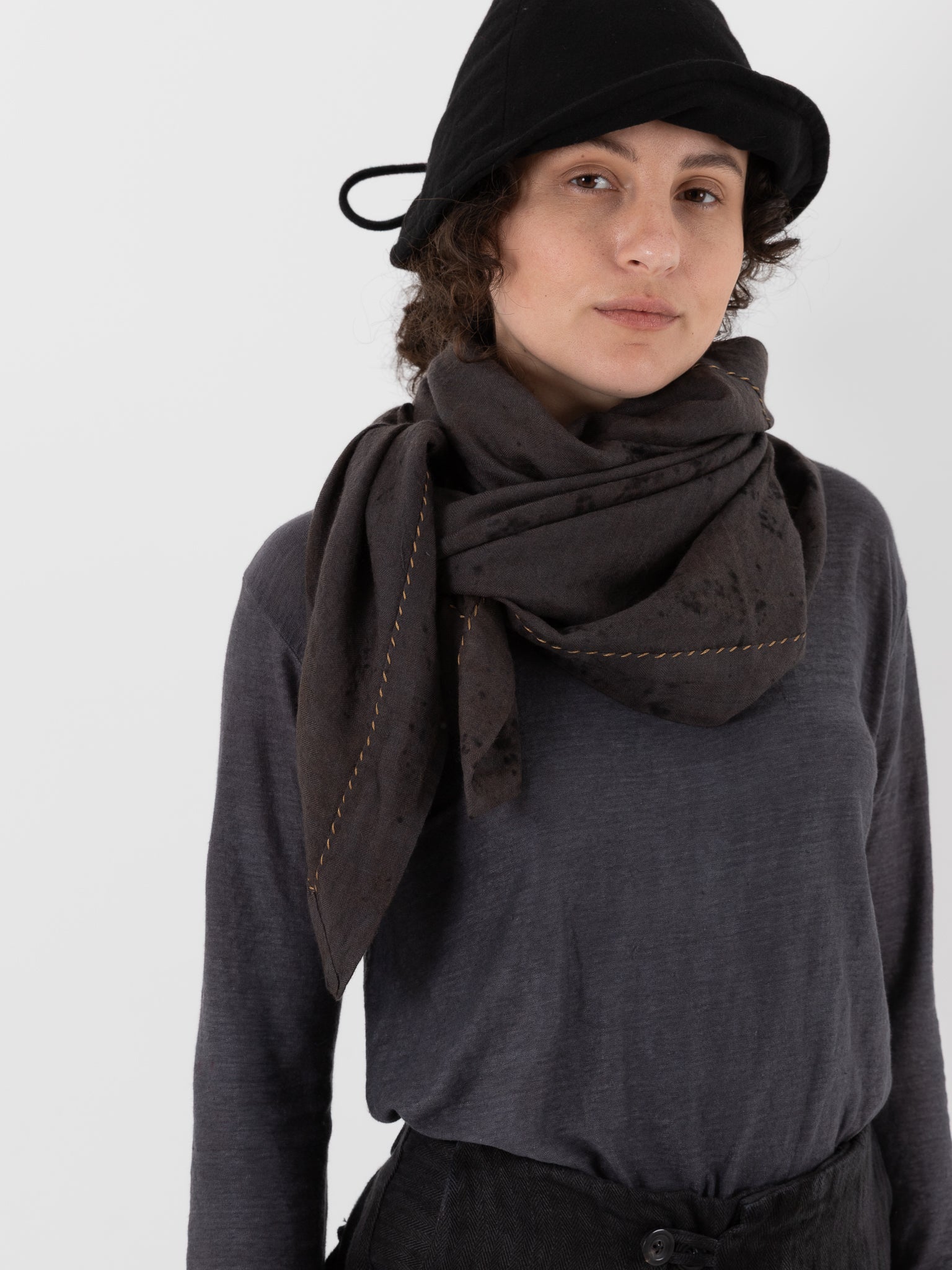 Atelier Suppan Hand Stitched Scarf 60 in Hand Dye - ATELIER SUPPAN at Worthwhile - shop SCARF