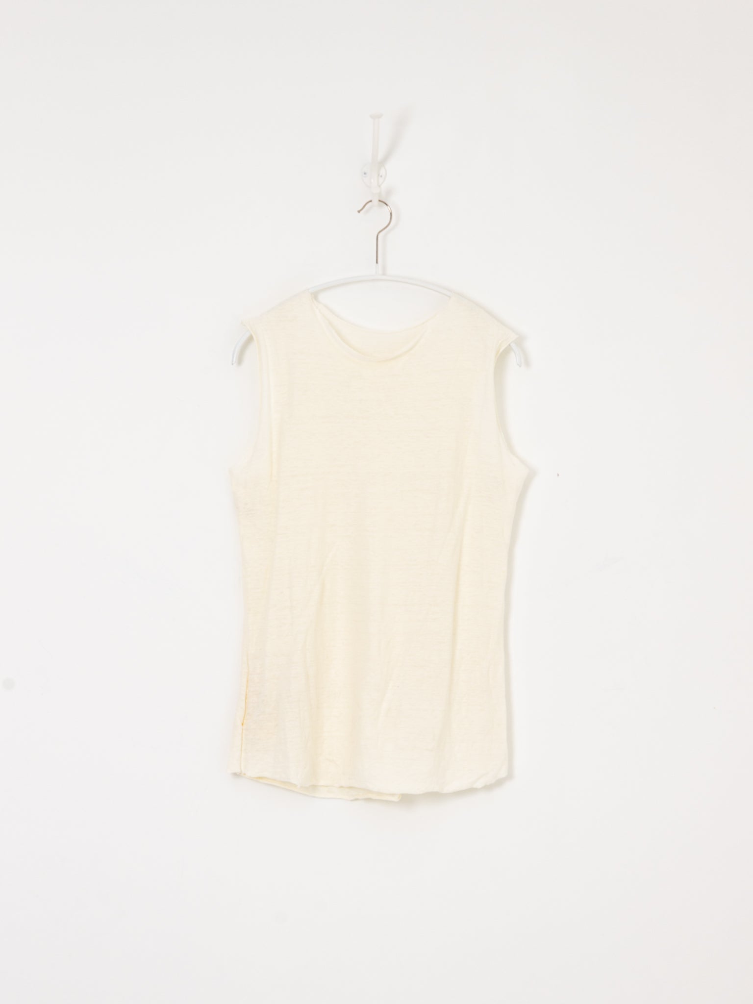 Atelier Suppan Linen Tank 65 in White - ATELIER SUPPAN at Worthwhile - shop TOP