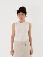 Atelier Suppan Linen Tank 65 in White - ATELIER SUPPAN at Worthwhile - shop TOP