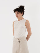 Atelier Suppan Linen Tank 65 in White - ATELIER SUPPAN at Worthwhile - shop TOP