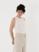 Atelier Suppan Linen Tank 65 in White - ATELIER SUPPAN at Worthwhile - shop TOP