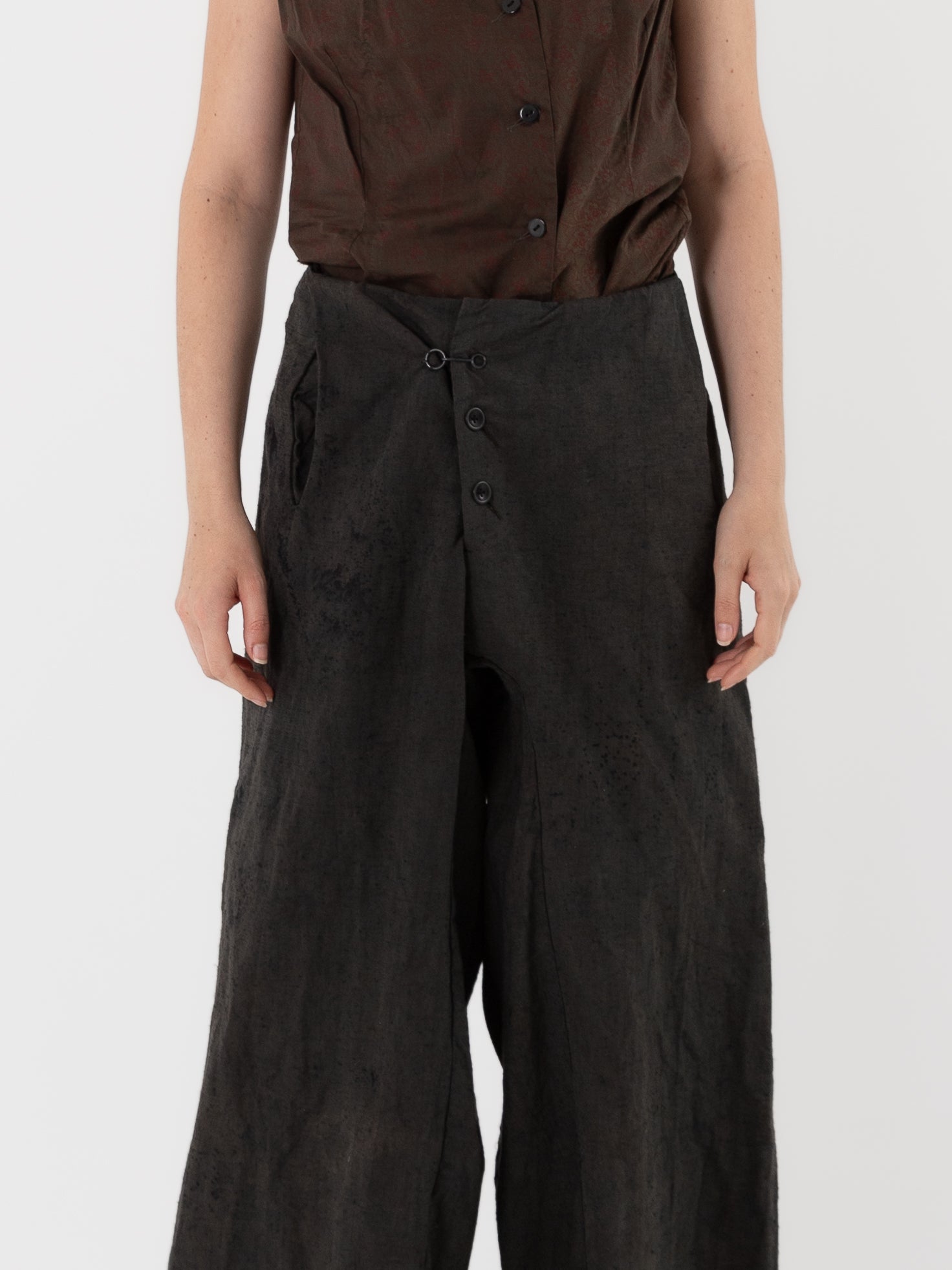 Atelier Suppan Round Hook Trousers 09 in Blue Green - ATELIER SUPPAN at Worthwhile - shop PANT