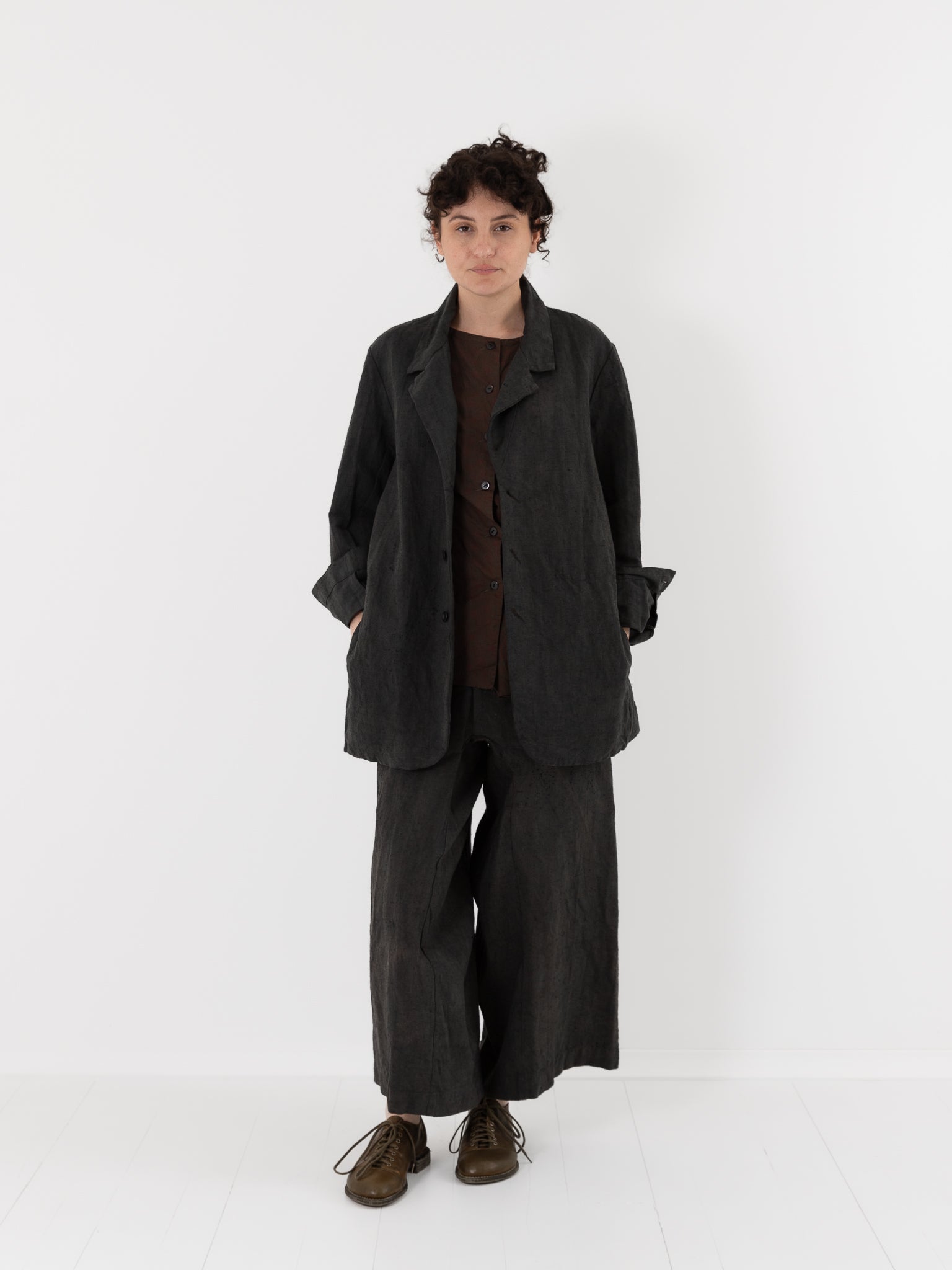 Atelier Suppan Round Hook Trousers 09 in Blue Green - ATELIER SUPPAN at Worthwhile - shop PANT